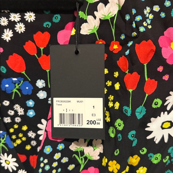 The Kooples Trend Black Multicolor Floral Mini Dress - Picture 3 of 4